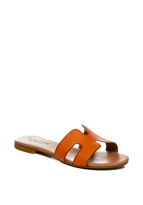 Sandalo pelle arancio VINCENT VEGA | P106 HDVIT-ARANCIO